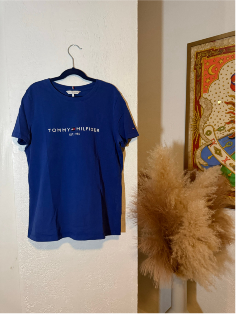 Preowned, Women's Tommy Hilfiger Blue Short Sleeve Logo Tee , Size S